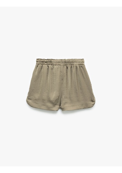 Koton Beli Lastikli Bağlamalı Loose Fit Cepli Aerobin Saten Mini Şort Haki 5sak40106pw Haki Koton Beli Lastikli Bağlamalı Loose Fit Cepli Aerobin Saten Mini Şort Haki 5sak40106pw Haki