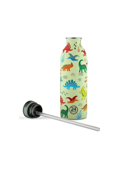 Kids Bottle Jurassic Friends Pipetli Paslanmaz Çelik Çocuk Su Matarası 500 Ml Renkli