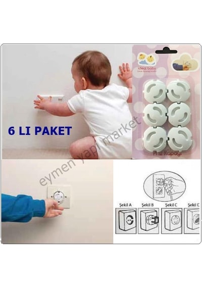Bebek Çocuk Güvenliği Için Priz Kapatıcı 6 Adet