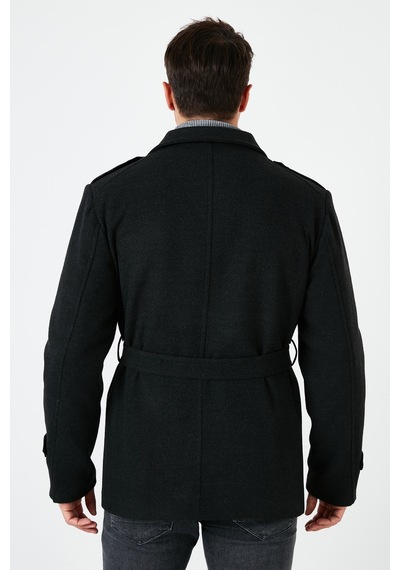 Buratti Slim Fit Cepli Pamuklu Kaşe Erkek Kaban 5841015 Füme