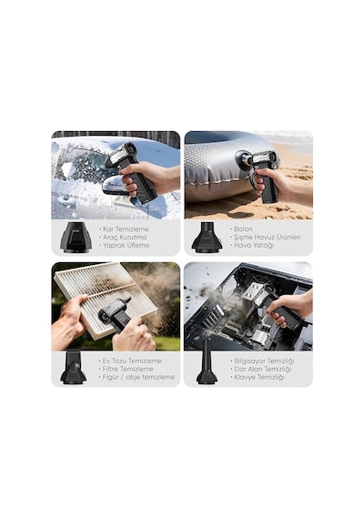 Minesk G320 Turbo Jet Fan Hava Üfleyici - Turbo Modda 320 Gram Hava Üfleme Gücü - Ultra Güçlü Hava Basıncı -taşıma Torbalı Ve Ekstra Nozullu - Çıkarılabilir Batarya Sistemi