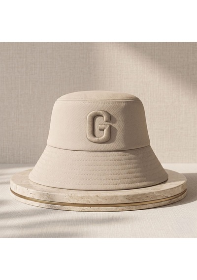 Bk Gift Kişiye Özel Harf Nakışlı Unisex Bucket Şapka Kahverengi Pamuk Gabardin Kumaş Yazlık Şapka