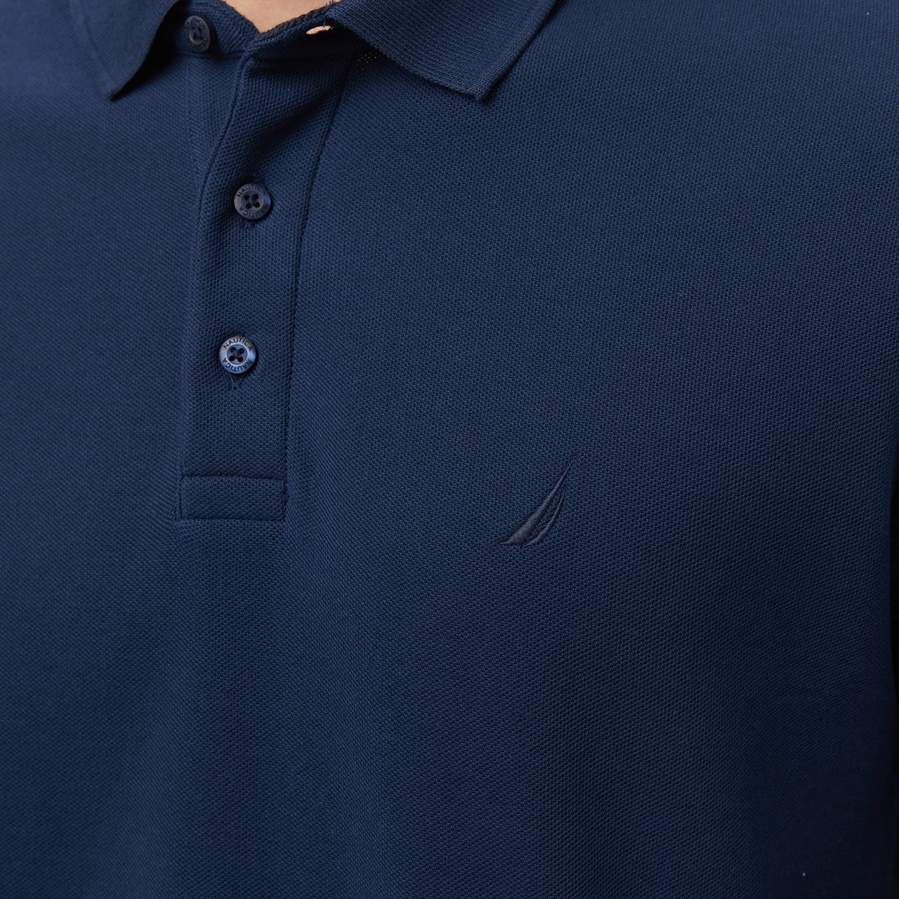 Nautica Erkek Lacivert Classic Fit Uzun Kollu Polo Yaka T-shirt Düz K57351t Lacivert