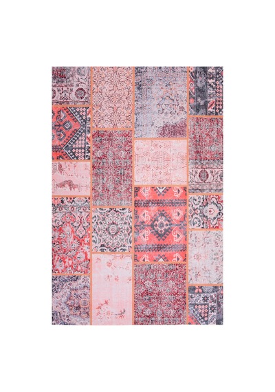 Patchwork Kilim Vintage Etnik Desen Kaymaz Dokuma Taban Yıkanabilir Halı Çok Renkli Çok Renkli