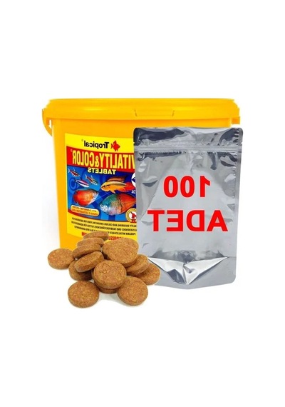 Bölme Tablet Balık Yemi, 100 Adet, Tropical Vitality&color