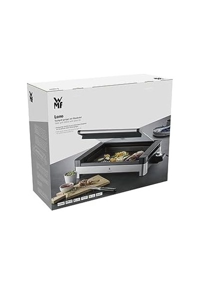 Lono Grill Çelik Tek Bölmeli Cam Kapaklı Elektrikli Izgara 2200 W
