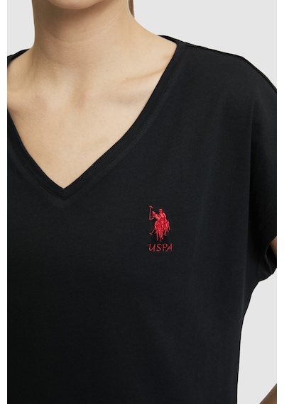 U.s. Polo Assn. Kadın Siyah Tişört Basic 50323541-vr046