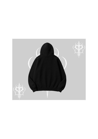 Tarzsokak Beyaz Hırka Sweatshirt Özel Logolu Siyah
