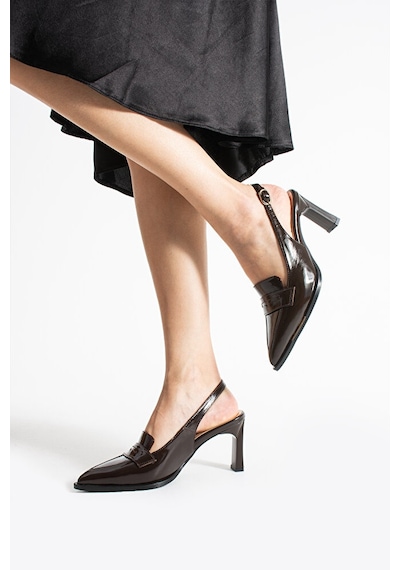 Dericia Shoes Aura Kadın Hakiki Deri Rugan İnce Topuklu Sivri Burun Ayakkabı Kahverengi Dericia Shoes Aura Kadın Hakiki Deri Rugan İnce Topuklu Sivri Burun Ayakkabı Kahverengi