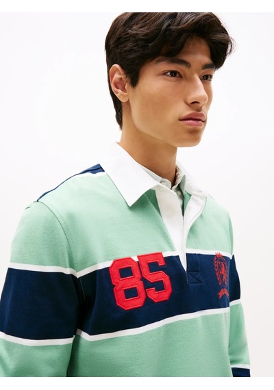 Tommy Hilfiger Tjm Rlx Strıpe Rugby, Mas Yeşil Erkek Polo T-shirt