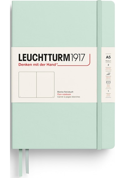 Leuchtturm1917 Doğal Renkler Serisi Not Defteri, Orta Boy A5 , Sert Kapak, 251 Numaralandırılmış Sayfa, Düz, Nane Yeşili Yeşil Leuchtturm1917 Doğal Renkler Serisi Not Defteri, Orta Boy A5 , Sert Kapak, 251 Numaralandırılmış Sayfa, Düz, Nane Yeşili Yeşil
