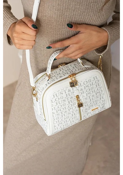 Kadın Çok Bölmeli Ayarlanabilir Askılı Lüks El Ve Omuz Çantası Shoulder Bag Beyaz