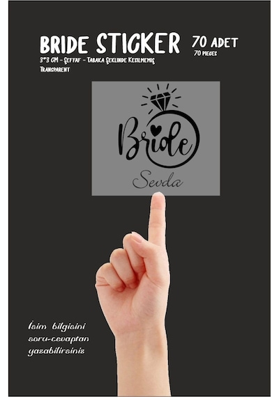 Bride To Be Partisi Etiketi Şeffaf 70 Adet