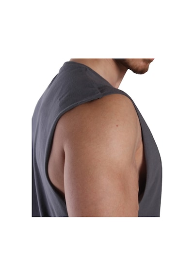 Musclecloth Training Club Drop Arm Kolsuz T-Shirt Füme