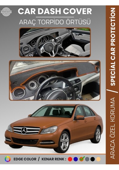Mercedes C Class W204 2007-2014 Torpido Örtüsü Premium Kalite Özel Kesim Uv Koruma - 899 Stiloto