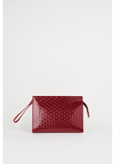 Vivaq Kadın Petunya Dokulu Bordo Astarlı Suni Deri Bilek Askılı Portföy El Ve Clutch Çanta