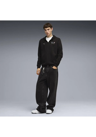 Puma Bmw Mms Ess Fleece Jacket Siyah Erkek Fermuarlı Kapüşonlu Sweatshirt