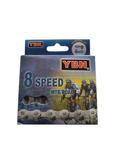 Ybn Bisiklet Zinciri Mtb 7/8 Vites S52s22 116l Silver İndex Kutulu