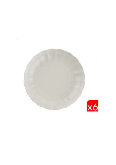 Kütahya Porselen Bone Luz Krem Çukur Tabak 20cm 6 Lı Çok Renkli