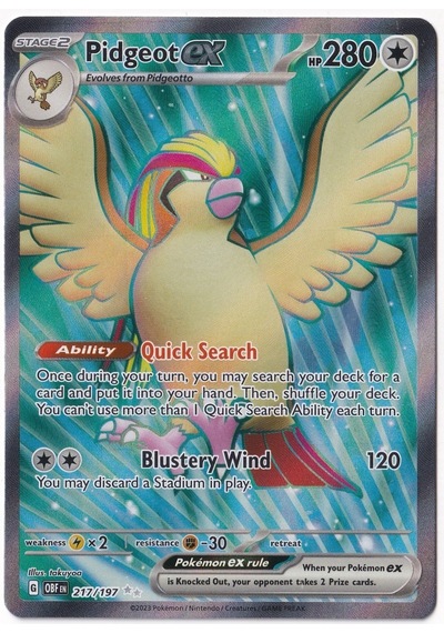 Pidgeot Ex 217 - Pokemon Obsidian Flames - Pokemon Kartı Mint