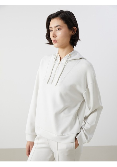 Lcw Vision Bej Loose Fit Kadın Hoodie