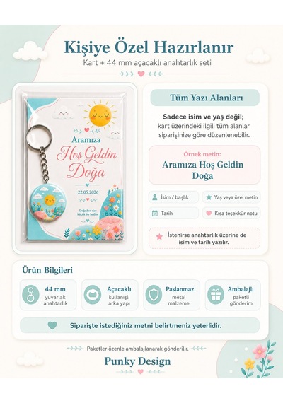 Hediyelik Set-1 Kişiye Özel 20 Adet İsimli Anahtarlık, Bebek Çocuk Doğum Günü Yenidoğan Mevlit Hediy