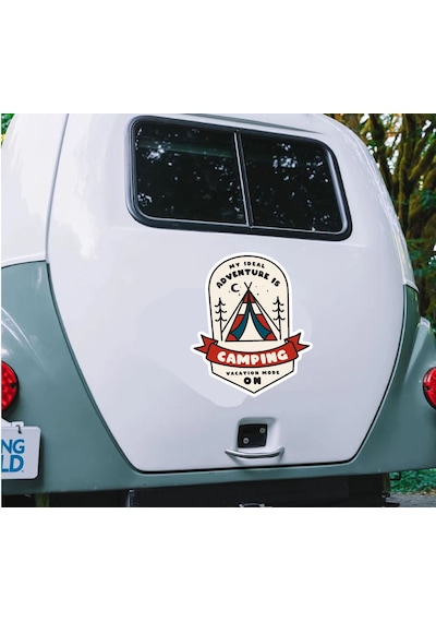 Kamp Sticker - 4x4 Off Road Adventure Camping Sticker - Araba Oto Motosiklet Karavan Sticker - 02178 10X8 Cm