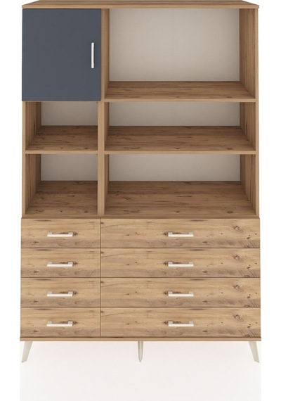 Hyperion Dolap 7 Raflı 8 Çekmeceli Tek Kapaklı 132x44x195 Çam-antrasit/çam Antrasıt/atlas Çam - Atlas Çam Hyperion Dolap 7 Raflı 8 Çekmeceli Tek Kapaklı 132x44x195 Çam-antrasit/çam Antrasıt/atlas Çam - Atlas Çam