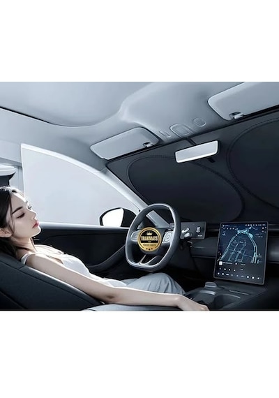 Trakmats Volkswagen Golf 7 2012-2019 İle Uyumlu Oto Ön Cam Güneşlik, Katlanabilir Milfonlu, Uv Koruma, 150x70 Cm