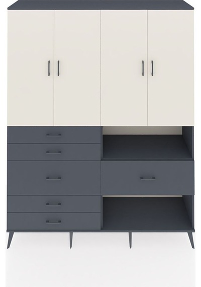 Hyperion Gardrop 7 Raflı 6 Çekmeceli 4 Kapaklı 176x44x221 Antrasit-aytaşı/antrasit Beyaz Hyperion Gardrop 7 Raflı 6 Çekmeceli 4 Kapaklı 176x44x221 Antrasit-aytaşı/antrasit Beyaz