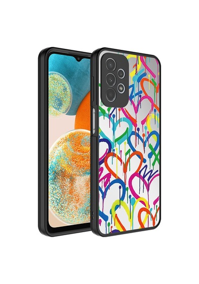 Samsung Galaxy Uyumlu A23 Kılıf Aynalı Desenli Kamera Korumalı Parlak Zore Mirror Kapak