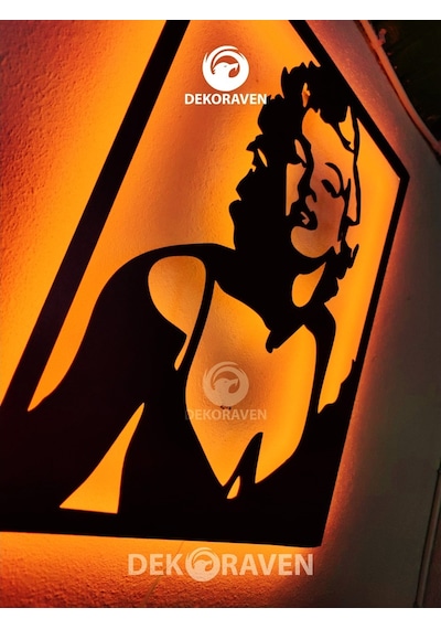 Marilyn Monroe Led Işıklı Ahşap Tablo (523524667)