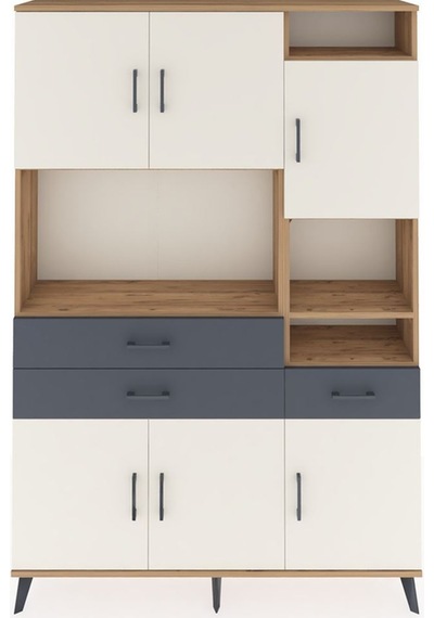 Arges Dolap 10 Raflı 3 Çekmeceli 6 Kapaklı 132x30x195 Çam-aytaşı/antrasit Aytası/antrasıt Arges Dolap 10 Raflı 3 Çekmeceli 6 Kapaklı 132x30x195 Çam-aytaşı/antrasit Aytası/antrasıt