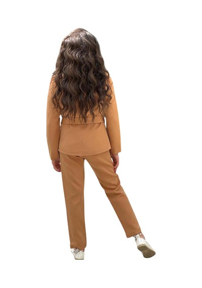 Riccotarz Kız Çocuk Yakası Fırfır Tüllü Dik Yaka Kazak Blazer Ceket Kırçılı Kemer Kahverengi Alt Üst Takım Kahverengi Riccotarz Kız Çocuk Yakası Fırfır Tüllü Dik Yaka Kazak Blazer Ceket Kırçılı Kemer Kahverengi Alt Üst Takım Kahverengi