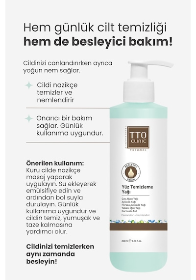 Tto Clınıc Yüz Temizleme Yağ Çay Ağacı Yağ Ve Avokado Yağ Özlü Özel