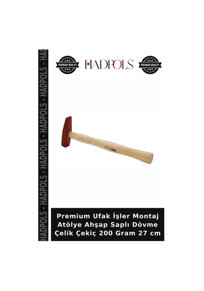 Premium Ufak İşler Montaj Atölye Ahşap Saplı Dövme Çelik Çekiç 200 Gram 27 Cm