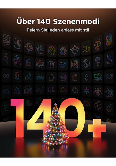 Govee Noel Işıltılı Dize Işıklar, İç Mekan Noel Peri Işıkları, 250 Led'li 20m Rgbwıc Işıklar, Noel Süslemeleri İçin 140+ Dinamik Sahne Modu, Alexa İle App Kontrolü Siyah Govee Noel Işıltılı Dize Işıklar, İç Mekan Noel Peri Işıkları, 250 Led'li 20m Rgbwıc Işıklar, Noel Süslemeleri İçin 140+ Dinamik Sahne Modu, Alexa İle App Kontrolü Siyah