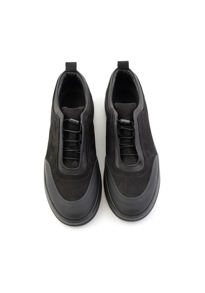 Bambi Siyah Nubuk Hakiki Deri Erkek Sneaker E01774017201