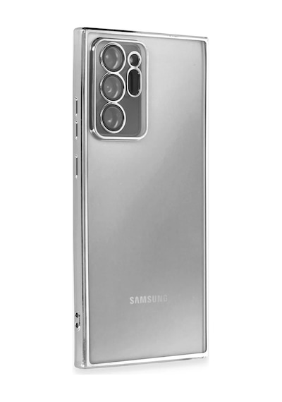 Samsung Galaxy Note 20 Ultra Uyumlu Kılıf Lensli Silikon - Gümüş