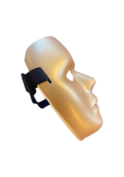 Schulzz Tam Yüz Mat Altın PVC Cosplay Maske