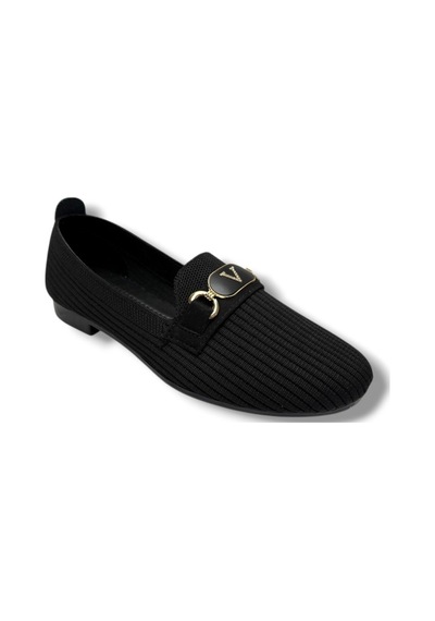 Ceylan Shoes 155-26 Triko V Toka Anatomik Kadın Babet Sıyah