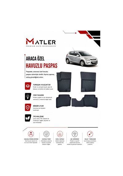 Hyundai İ20 2013 Model 4d Ekstra Havuzlu Paspas