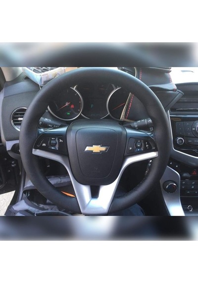 Dikişli Direksiyon Kılıfı Siyah Deri Mavi Dikişli Chevrolet Cruze İçin Siyah