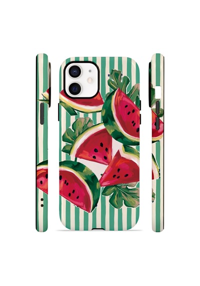Apple iPhone Uyumlu 11 Vorian Çift Katmanlı Magsafe Kılıf Watermelon Cabana