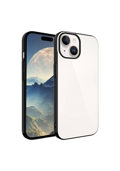 Teleplus Apple Uyumlu iPhone 15 Plus Kılıf Sert Pc Renkli Çerçeveli Riksos Kapak