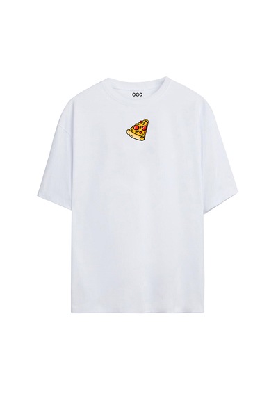 Ogc Pizza Oversize Unisex T-shirt Beyaz
