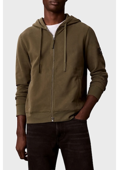 Calvin Klein Pamuklu Kapüşonlu Fermuarlı Sweat Lv04rj202glı1 Erkek Sweat Lv04rj202g Lı1 Haki