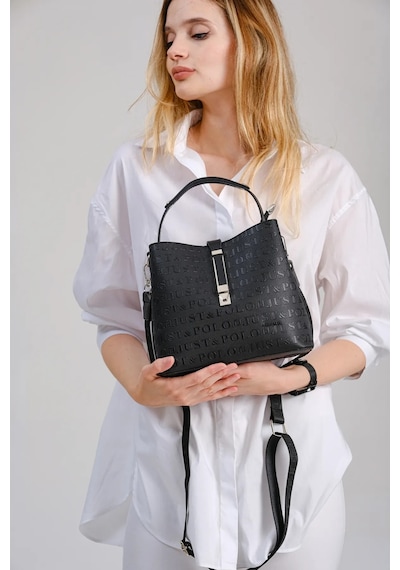 Just Polo Kadın Orta Boy 3 Bölmeli Ayarlanabilir Askılı Şık El & Omuz Çantası Shoulder Bag Ebat : 22 X 20 Cm Siyah 89963296