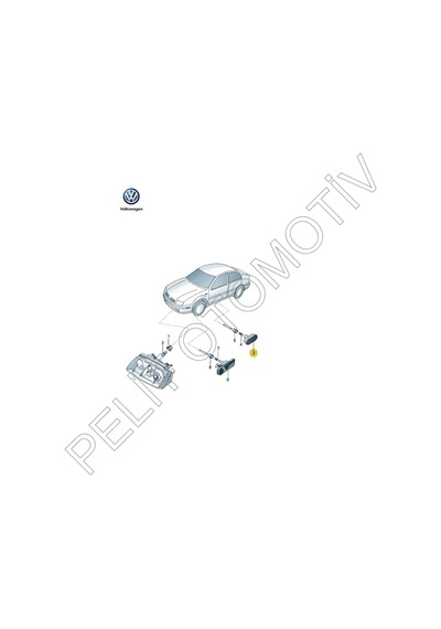 Polo 2000-2006 Çamurluk Sinyal Lamba Camı 1j0949117 1adet
