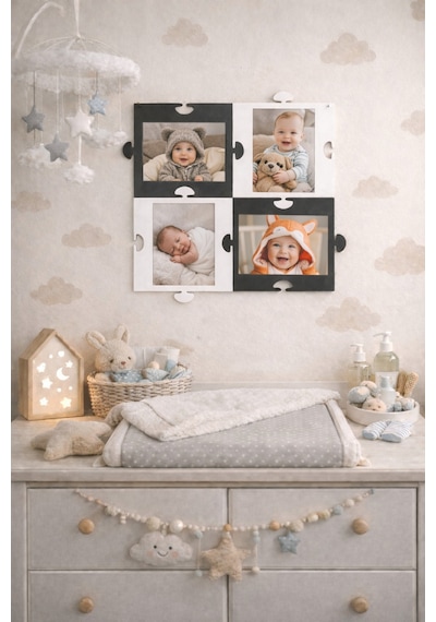 Puzzle Resim Çerçevesi 4 Resimli 10 15 Resim İci No 32